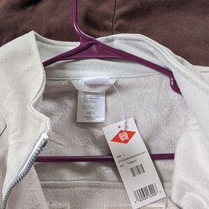 Cream Zip-Front Jacket with Plush Lining